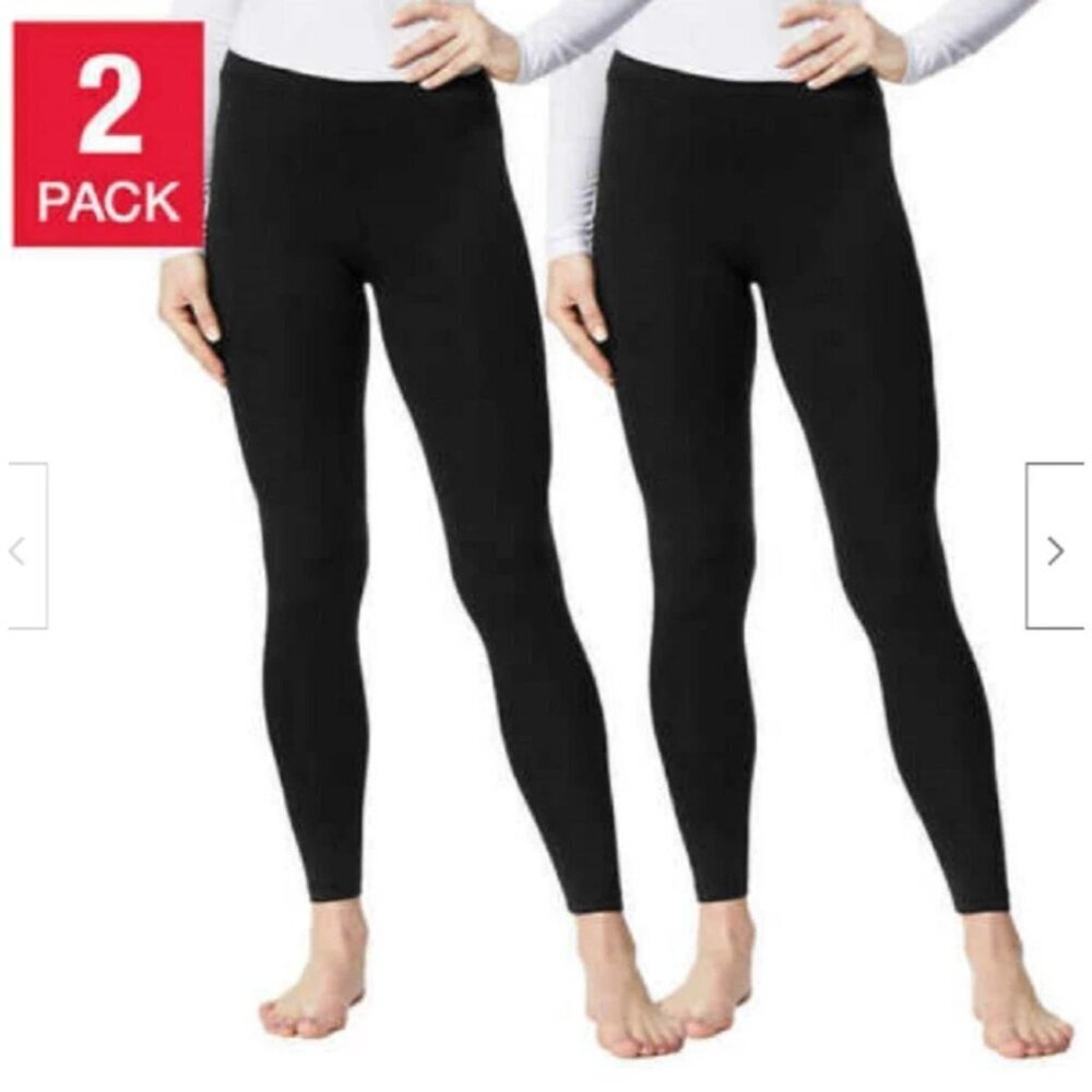 NEW 32 Degrees Heat Women's Size M Base Layer Pants 2-Pack Black